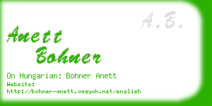 anett bohner business card